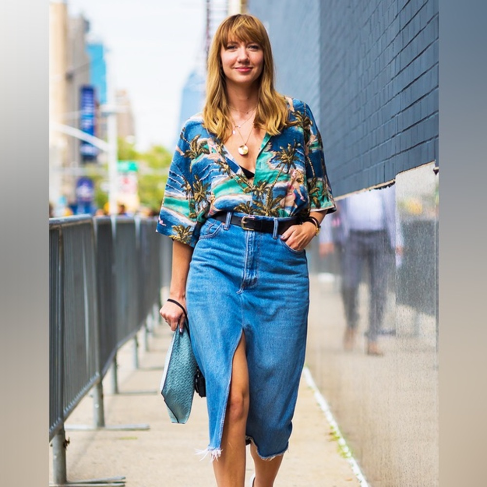 Who What Wear Denim Jean Pencil Skirt